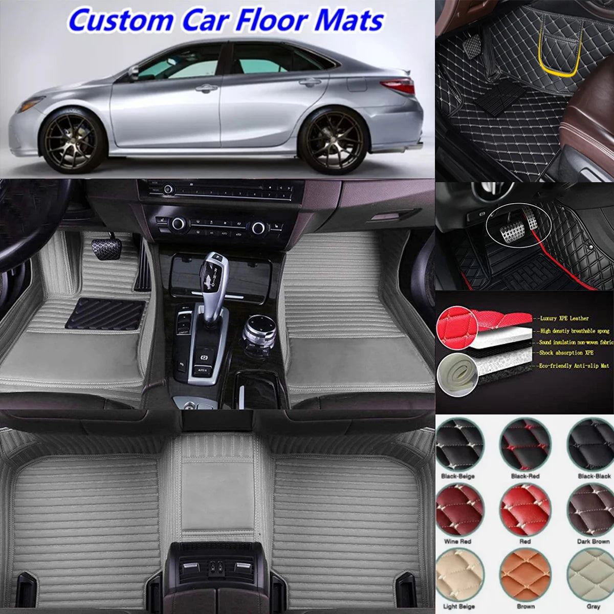 Custom PU Leather Floor Mats for BMW X6 E71 E72 F16 G06 Custom Car Floor Mats Vue