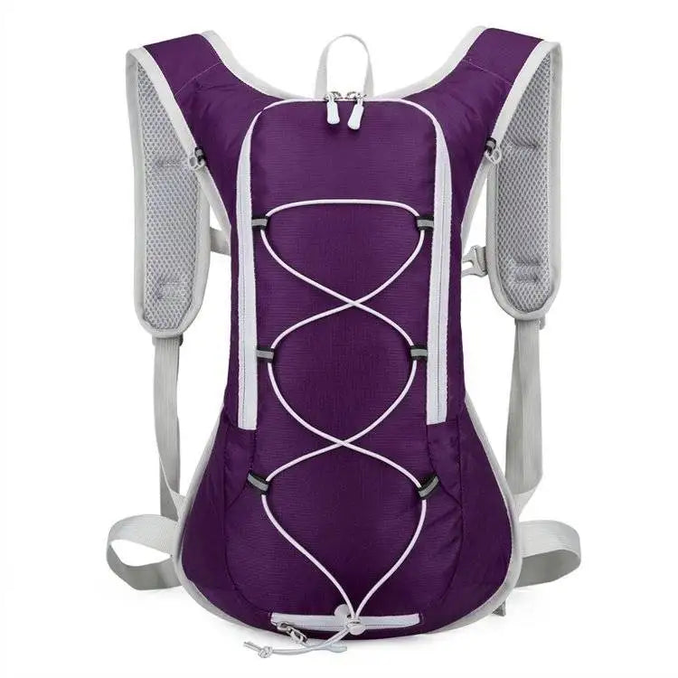 New 12L Outdoor Sport Bike Cycling Running Hiking Hydration Bag Storage Helmet Pack Waterproof UltraLight Bladder Backpack Vue PURPLE
