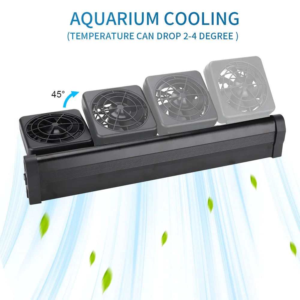 1-6 Heads 100V-240V Aquarium Cooling Fan Adjustable Aluminum Alloy Fish Tank Cooling Fan for Aquarium Fish Tank Chillers 어항 히터 Vue