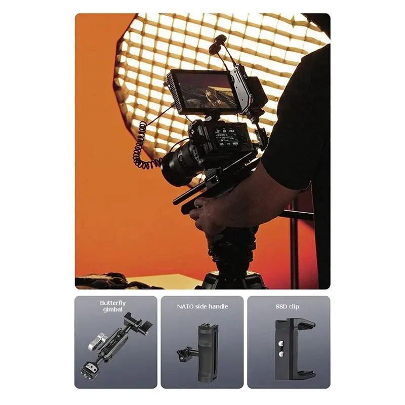 Hot-Mini Quick Release Plate Kit Q Lock Quick Install Kit 1/4 Screw ARRI Locating Pins For Monitor Light Vue