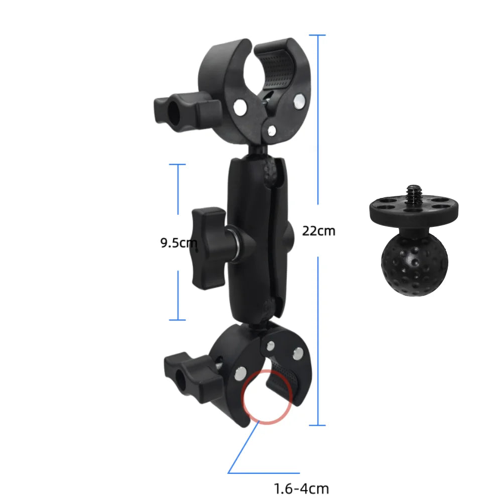 Double Head Clamp Kit For Insta360 X5 X4 X3 Motorcycle Bicycle Double Clip Bracket for GoPro 13 12 Action Camera Accessories Vue Set 4