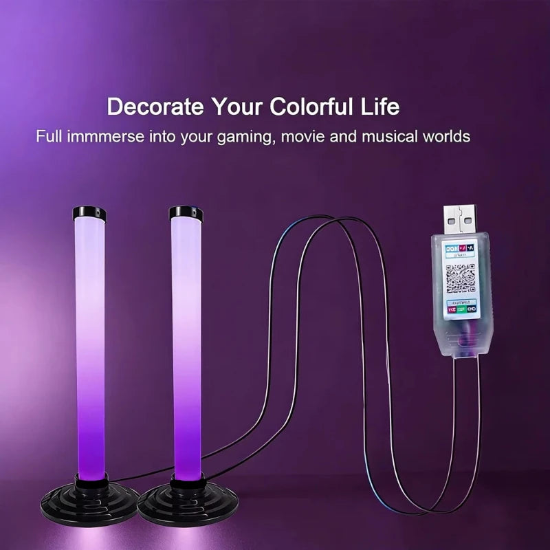 USB LED Light 27/30CM Bar RGB IC Color Changing TV Backlight Remote APP Control Music Sync Atmosphere Light Strip Gaming Room Vue