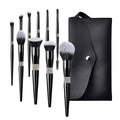 Makeup Brush Set Wholesale Luxury Diamond Black Synthetic Hair Face Makeup Powder Foundation Blush Eye Brushes Custom Logo 8set Vue black
