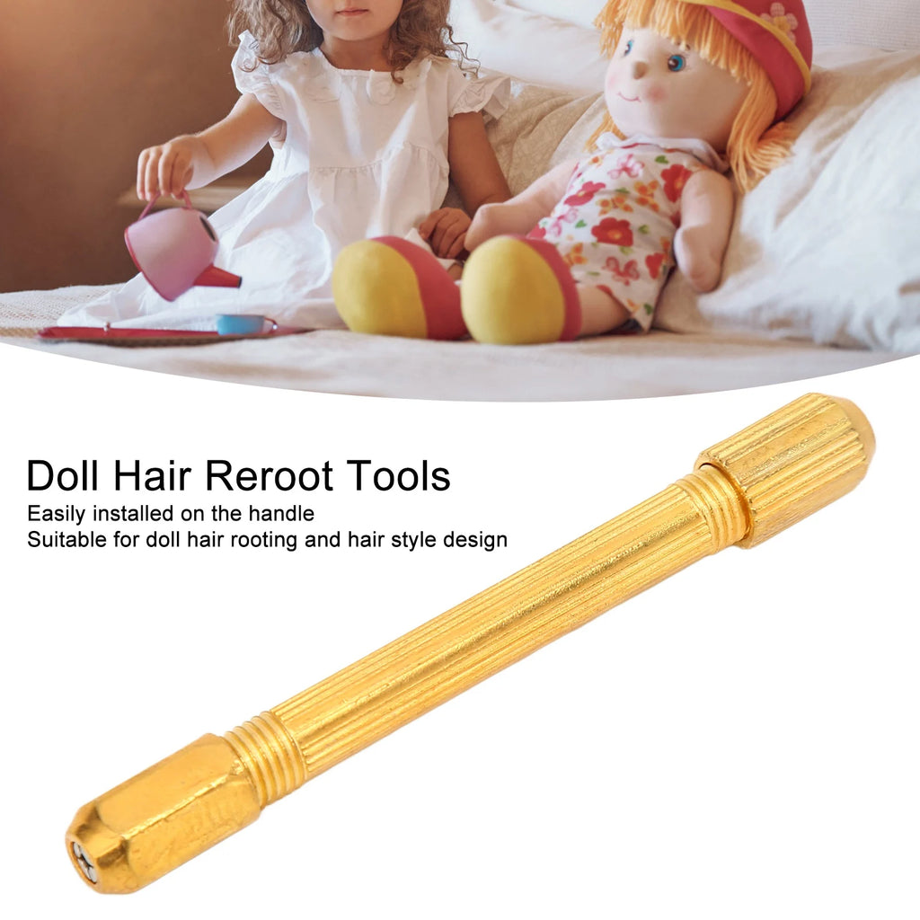 Doll Hair Root Holder Tools Doll Hair Rooting Holders 0.6mm 0.8mm Needles Alloy Handle Doll Hair Making Accessories Vue