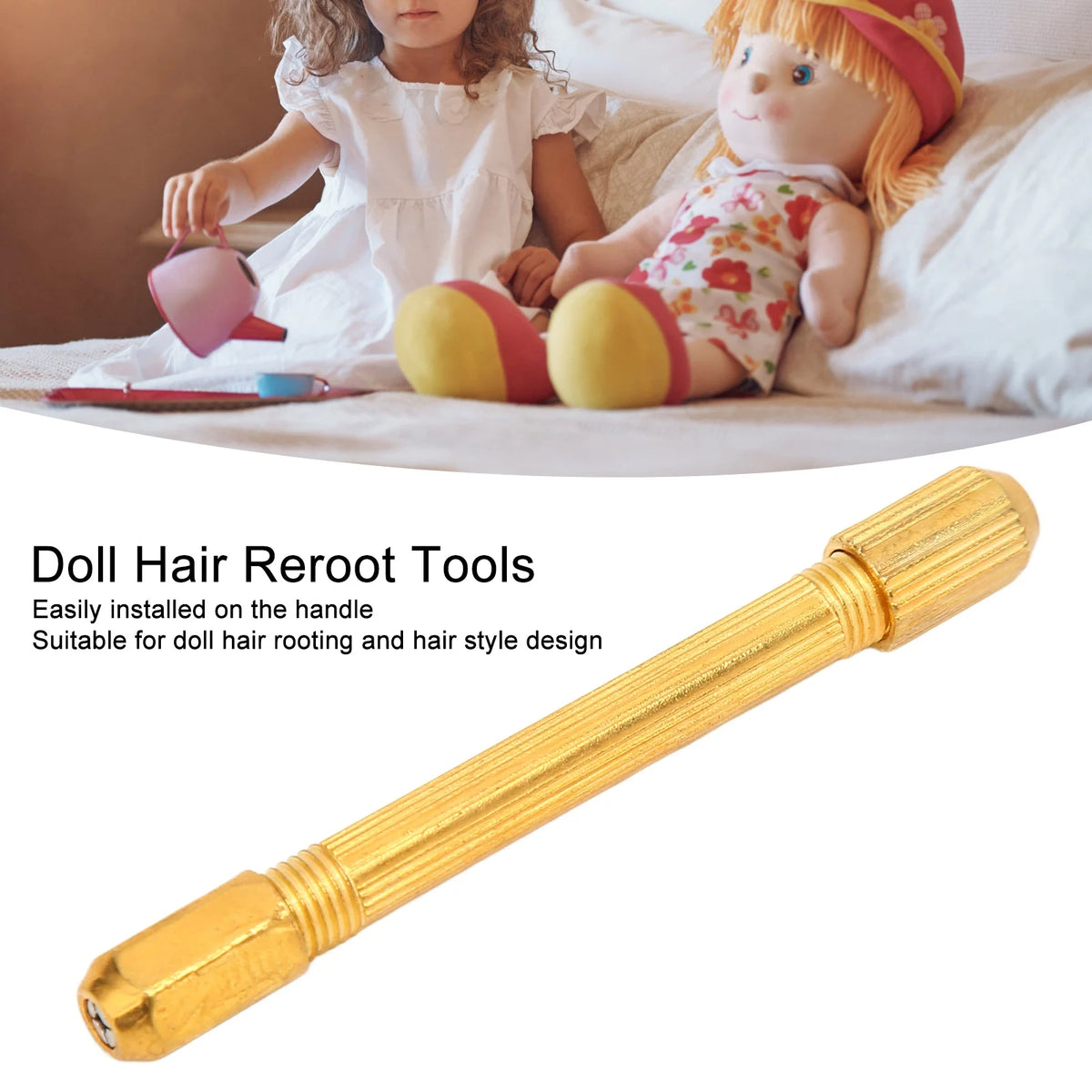 Doll Hair Root Holder Tools Doll Hair Rooting Holders 0.6mm 0.8mm Needles Alloy Handle Doll Hair Making Accessories Vue