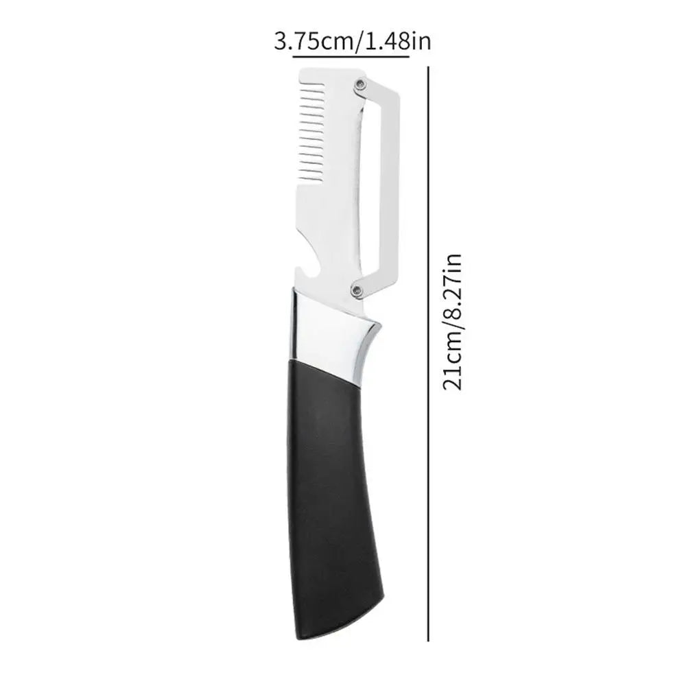 Stainless Steel Vegetable Peeler with Wooden Handle, Kitchen Slicer & Potato Peeler, Multifunctional Tool with Bottle Opener Vue B