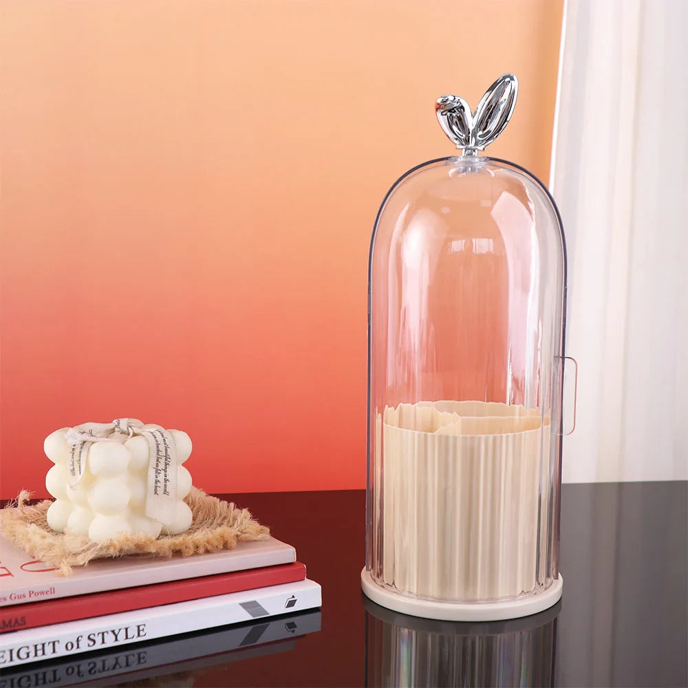 Dustproof Rotating Makeup Brush Holder Rotatable Transparent Makeup Brush Storage Tube Plastic Space Saving Pen Holder Home Vue