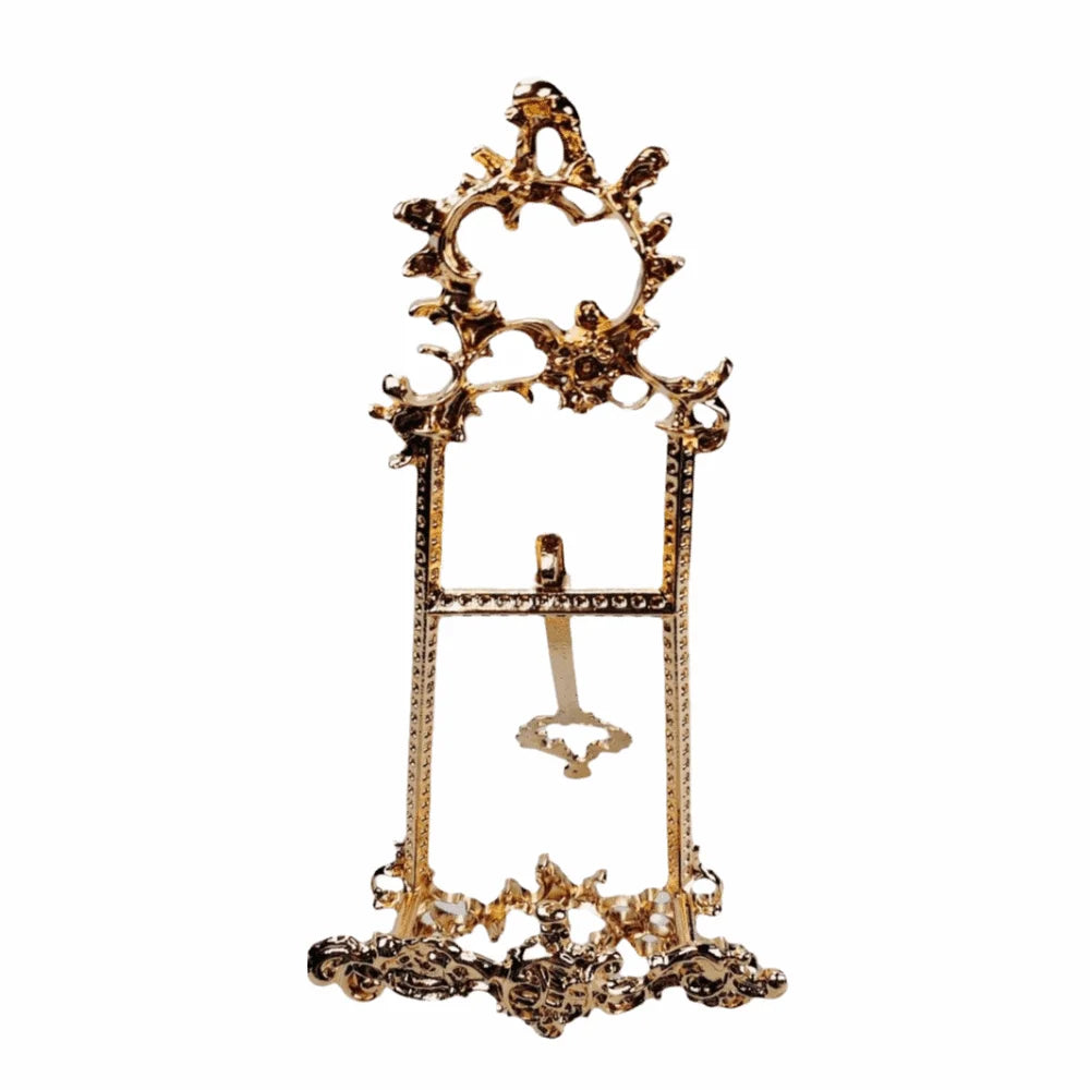 Retro Style Creative Frame Bracket Elegant Gold Art Photo Frame Holder Durable Metal Frame Plate Holder Cabinet Display Vue Style 1 S