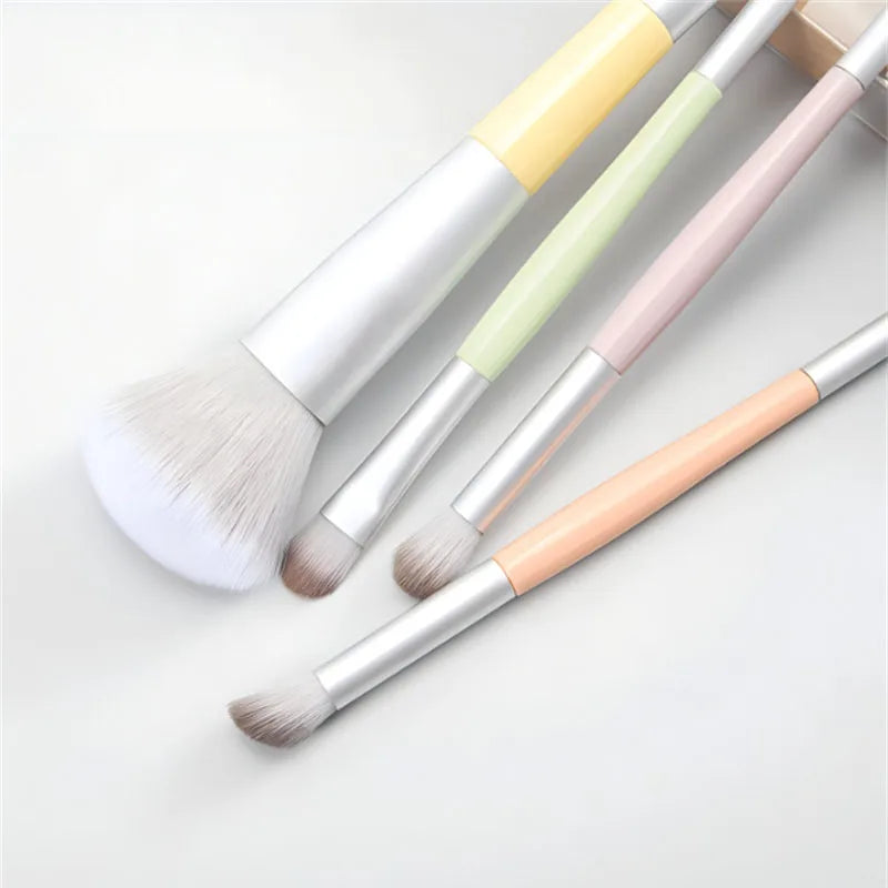 4Pcs Dual Ended Makeup Brushes Set Soft Synthetic Hair Contour Eyeshadow Brushes Travel Cosmetic Makeup Tools Face Cosmetics Vue
