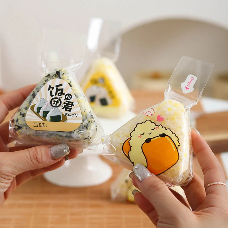 50Pcs Lovely Cartoon Panda Packaging Bag Nori Onigiri Sushi Bag For Triangle Rice Ball Sushi Making Mold Bento Accessories Vue