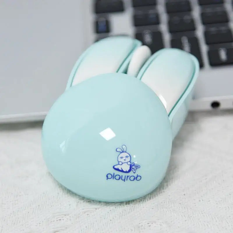 Lenovo M6 Cute Rabbit Button Wirelesss Mouse Lightweight Mute Button Long Battery Life 2.4G Wireless Mice Computer Office Vue Blue