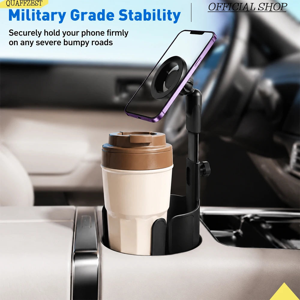 Car Cup Stand Magnetic Phone Holder Universal 2 in 1 Multifunction Extendable 360° Rotation Adjustable Auto Smartphone Bracket Vue Default Title