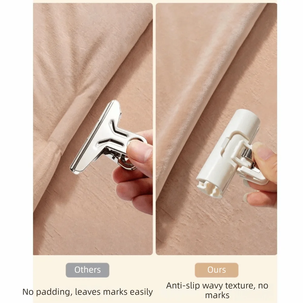 6 Pcs Non Slip Bed Sheet Clips Strong Grip Reusable Quilt Cover Fastener Non-marking Invisible Mattress Sheet Buckle Vue