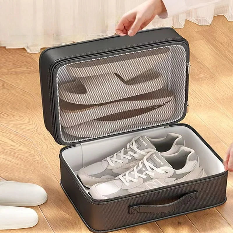 Upgrade Travel Shoe Bag Organizer Zipper Waterproof Sneakers Storage Bag Multi layer can store 3pair shoe box Vue
