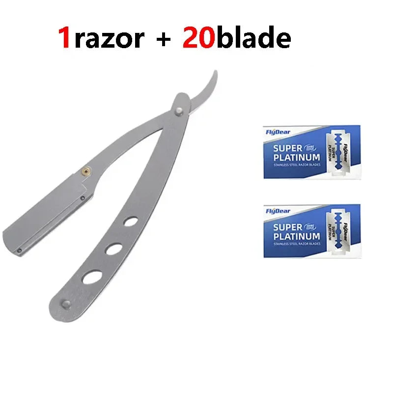 Professional Manual Shaver Barber Razor Edge Stainless Steel Shaver Shave With Blade Men Straight Folding Shaving Vue M291 1razor 20 blade