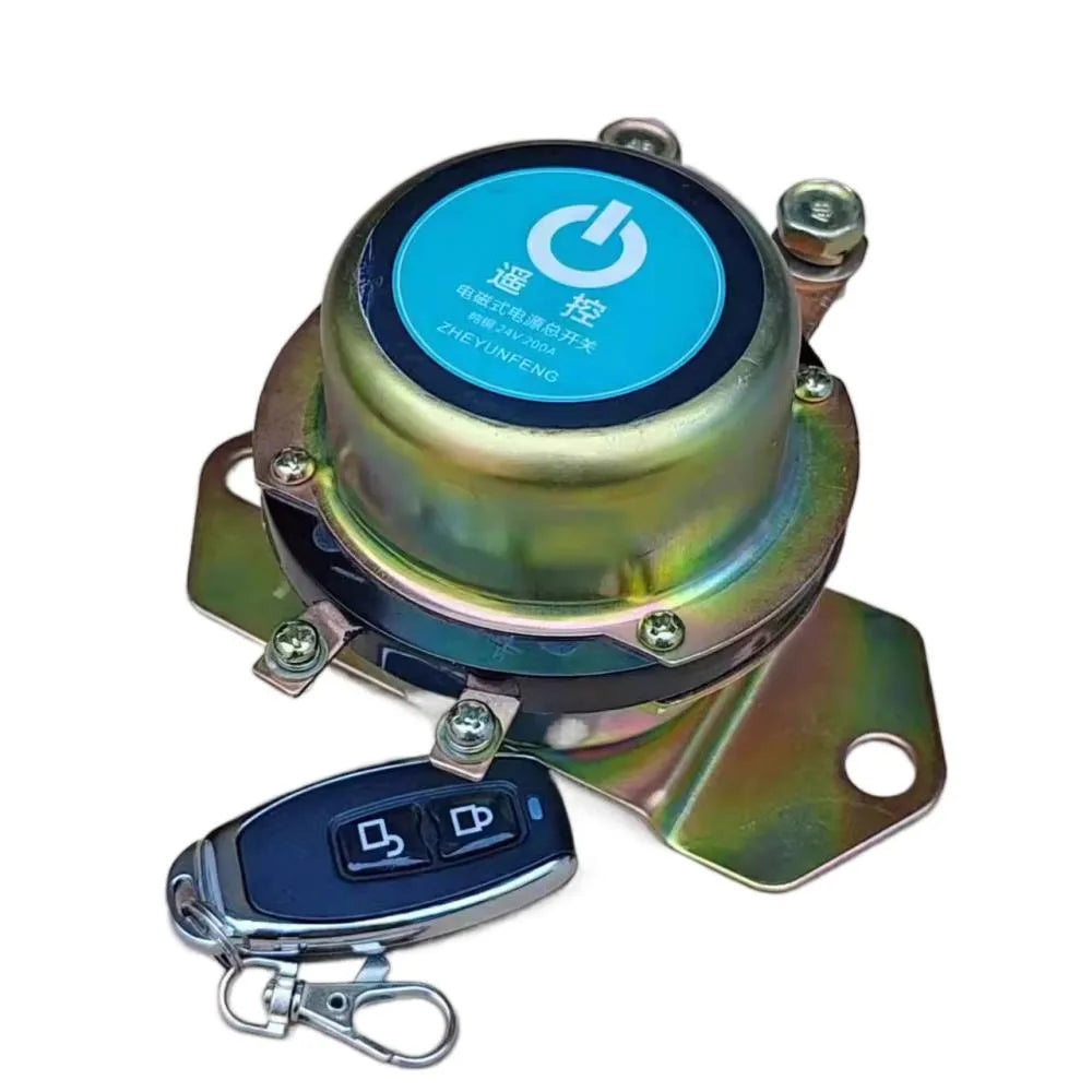 DC12V/DC24V Automotive Electromagnetic Power Main Switch Remote Control Power-off Smart Switch 200A Power Off Main Switch Vue