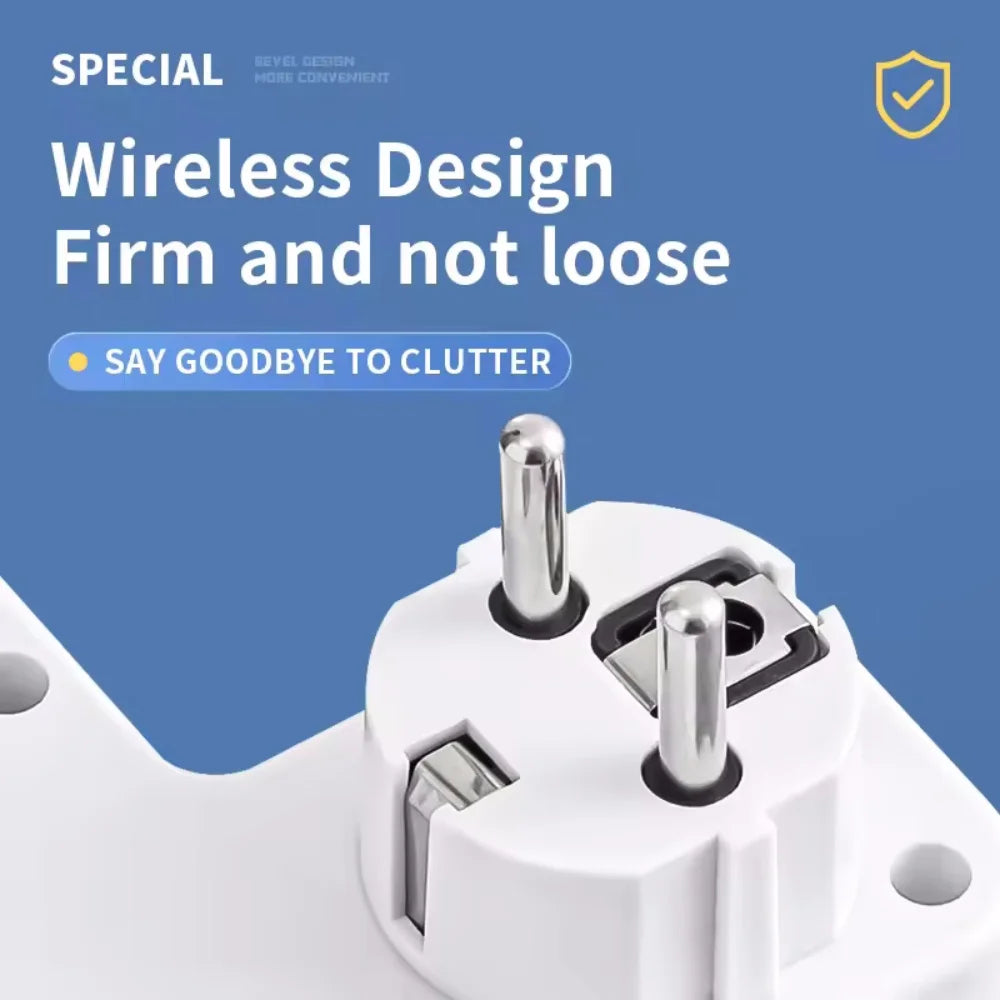 Multiple Sockets AC EU Plug Power Strip No Extension Cable With USB Ports Surge Protector Network Filter Individual Switch Vue