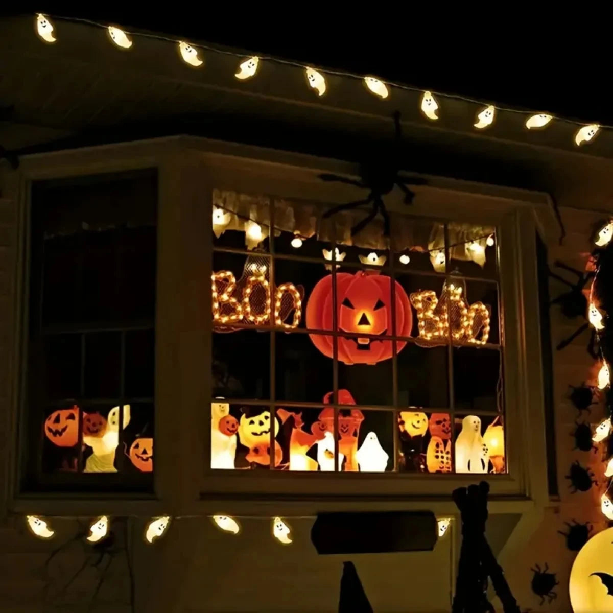 Halloween Spooky Ghost Fairy Light String Battery Hanging Ornament Lamp For Home Horror Party DIY Scene Layout Decor Lighting Vue