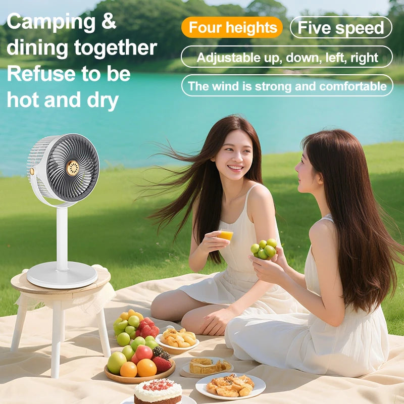 Wireless Fan Height Adjustable Outdoor Travel Camping Long Endurance