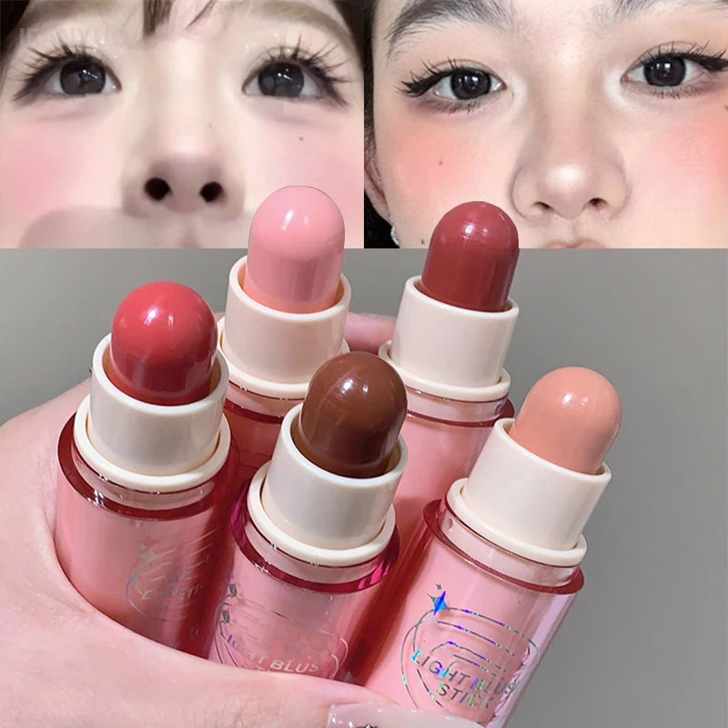 Lightweight Blush Stick Multi Functional Waterproof Long Lasting Easy Color Nude Pink Brown Blusher Cosmetics Bar Korean Makeup Vue