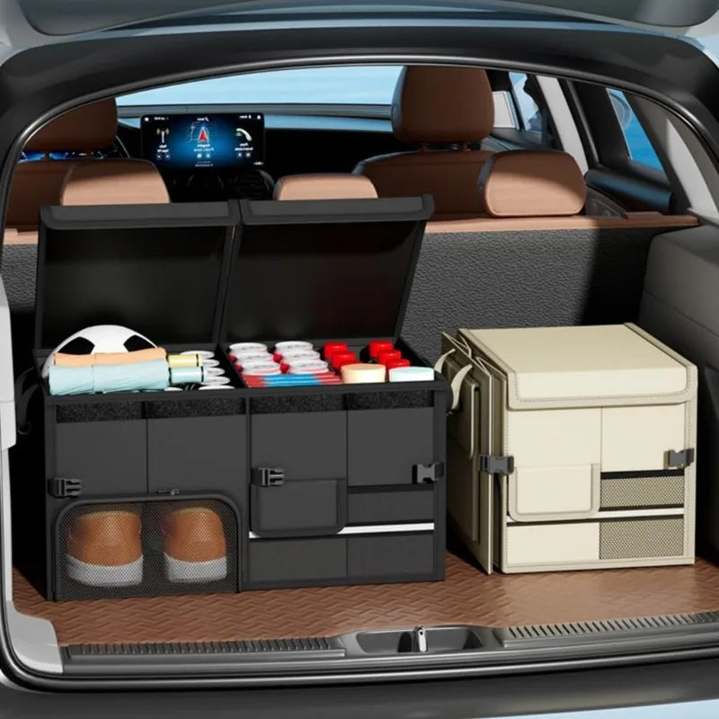 Car Trunk Storage Box Multifunctional Vehicle Storage Box Pressure-Resistant Car Organizer Foldable Car Storage Box Waterproof Vue