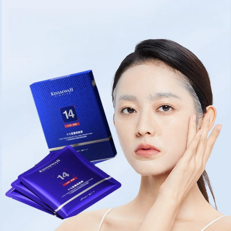 A Box of 3 Collagen Firming Masks, Containing Collagen, Niacinamide and Other Skin-Beneficial Ingredients, Hydrates and Moisturizes the Skin, Ideal for Daily Skincare, and a Top Choice for Those Who Work Overtime and Stay up Vue