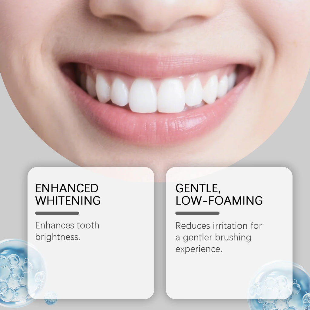Purple toothpaste, daily cleaning for yellow teeth, stains, tartar & bad breath, fresh breath oral care toothpaste. Vue