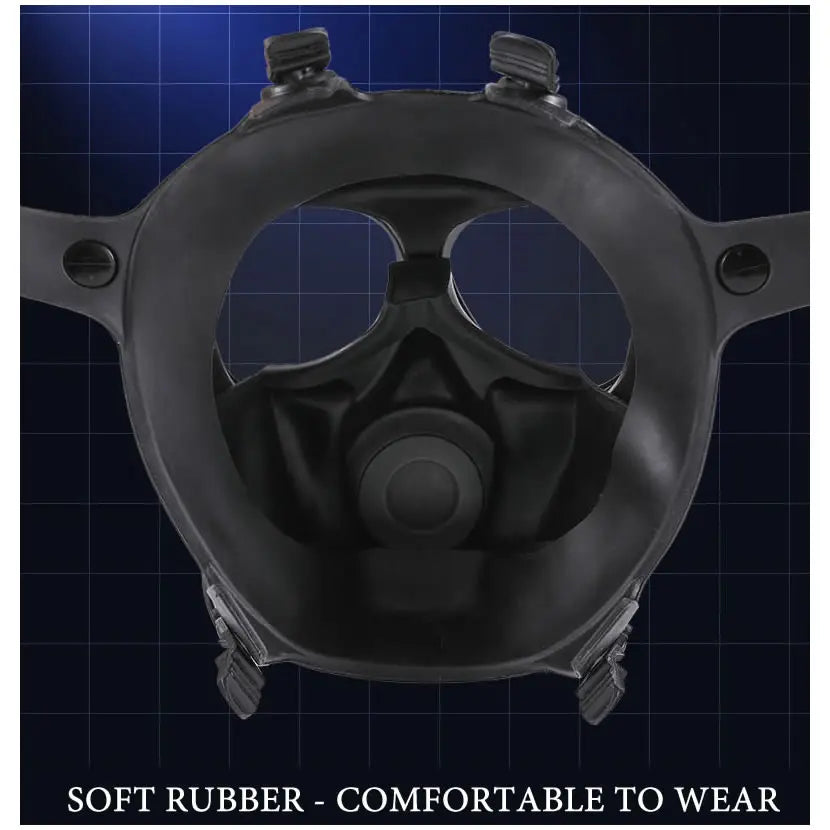 Full Face Gas Mask Metal Filter Box Chemical Respirator Natural Rubber Mask For Painting Pesticide Spraying Welding Work Safe Vue