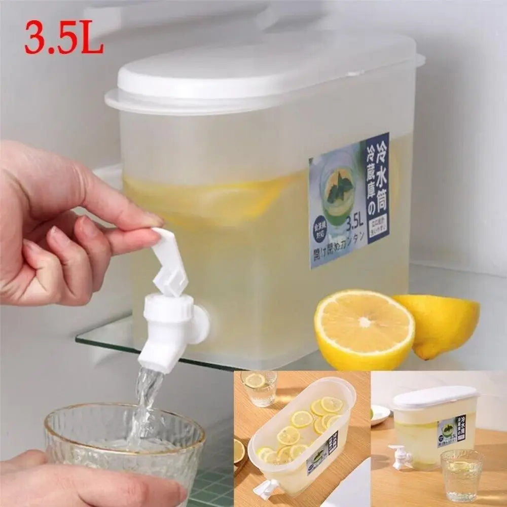 Plastic Cold Water Jug Container Drink Kettle Tap Fruit Teapot