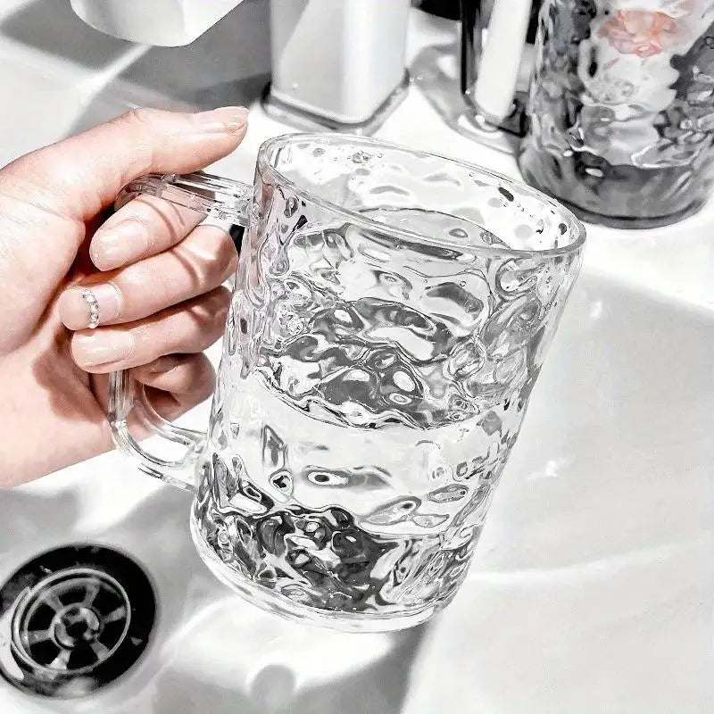Toothbrush Cup Plastic Handle Transparent Holder for Home Dormitory Travel Kids and Adult Daily Bathroom Use Vue