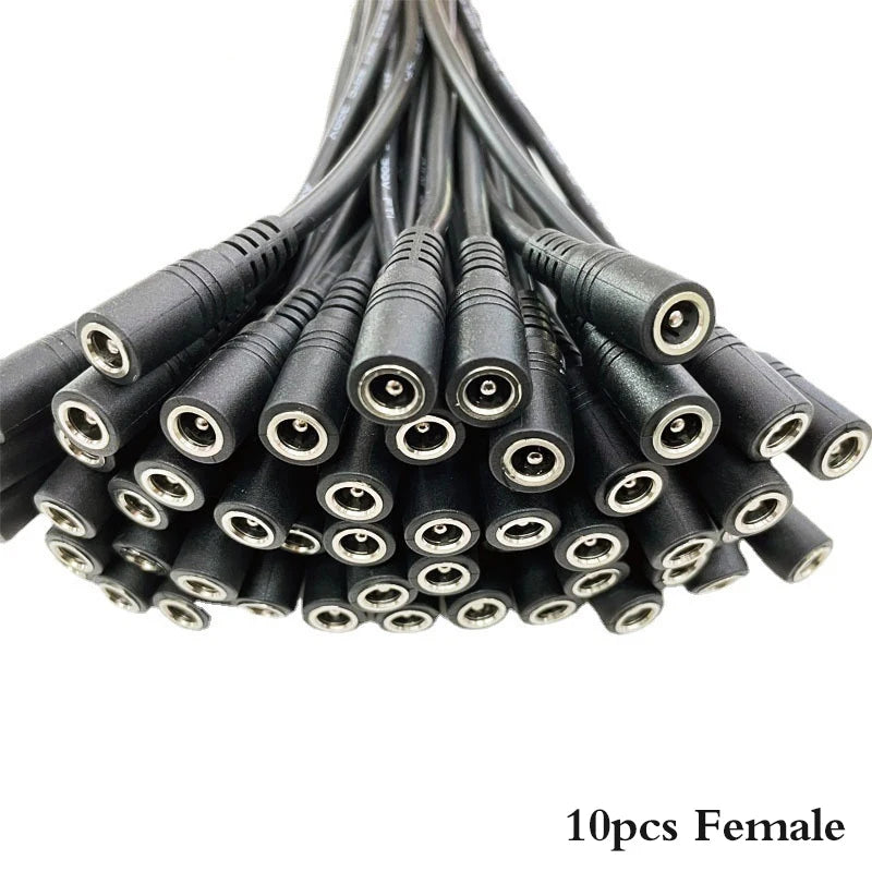 10pcs 5.5x2.1 Plug DC male or Female Cable Wire Connector For 3528 5050 LED Strip Light Vue female