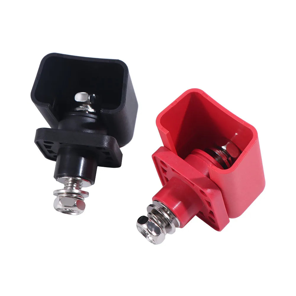 2Pcs 200A Lithium Battery Terminal Block Energy Inverter All-Copper Battery Power Terminal Safe Universal Vue
