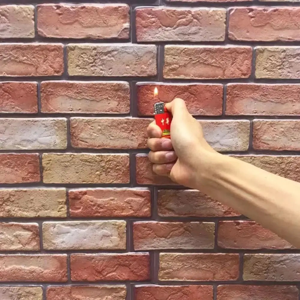 Waterproof 3D Imitation Brick Wall Stickers Lightweight PVC Moisture-proof Self-Adhesive 3D Wall Panel Self-adhesive 30cmX30cm Vue