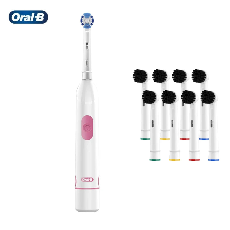 Oral B Electric Toothbrush Round Heads Daily Teeth Clean Electronic Whitening Toothbrush With 4pcs Replacement Brush Heads Vue PK 8heads