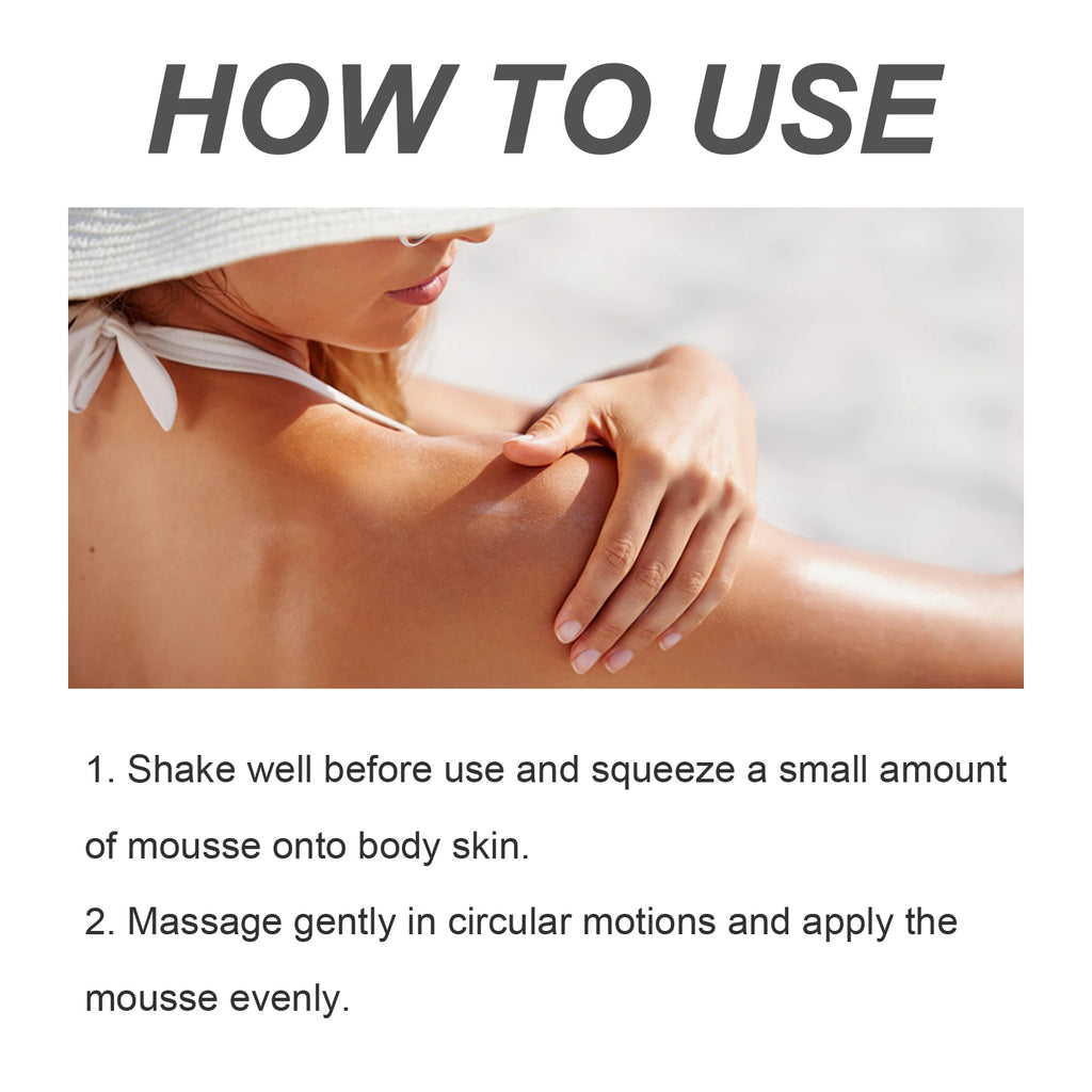 Tanning Accelerator Mousse Summer Skin Self Tanner Natural Glow Body Bronzer Sunbathing Keep Moisturizing Sunless Tanning Lotion Vue