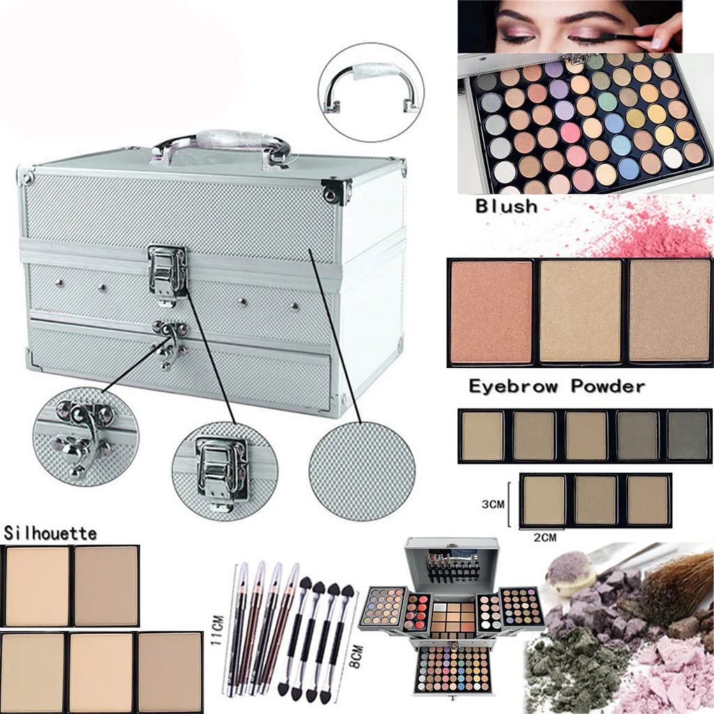 Professional Beauty Cosmetic Kit Lipsticks Lip Liner Face Powder Contour Shades Concealers Combination Makeup Set Gift For Women Vue