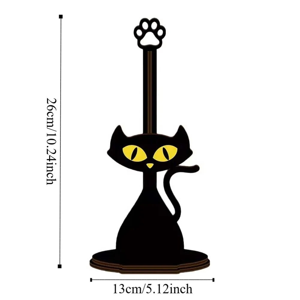 Animal Themed Animal Wooden Tissue Holder Food Wrap Cartoon Cattle Cat Dog Kitchen Towel Rack Wooden Vertical Cloth and Towel Vue