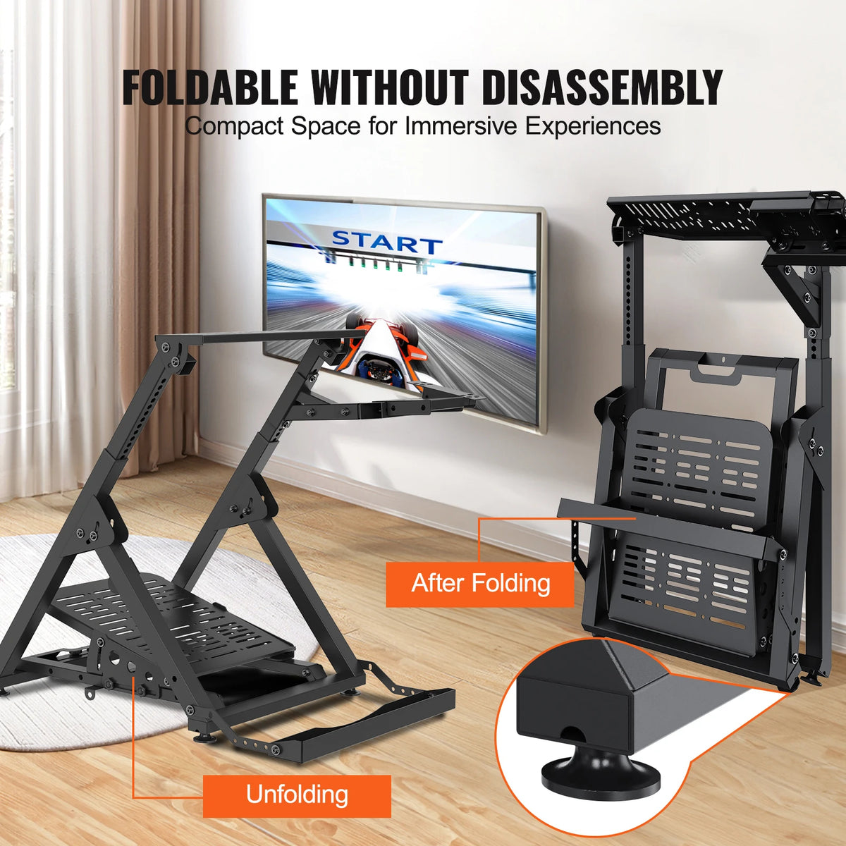 Foldable Racing Wheel Stand – Height Adjustable | Logitech Compatible Racing Wheel Stand Vue