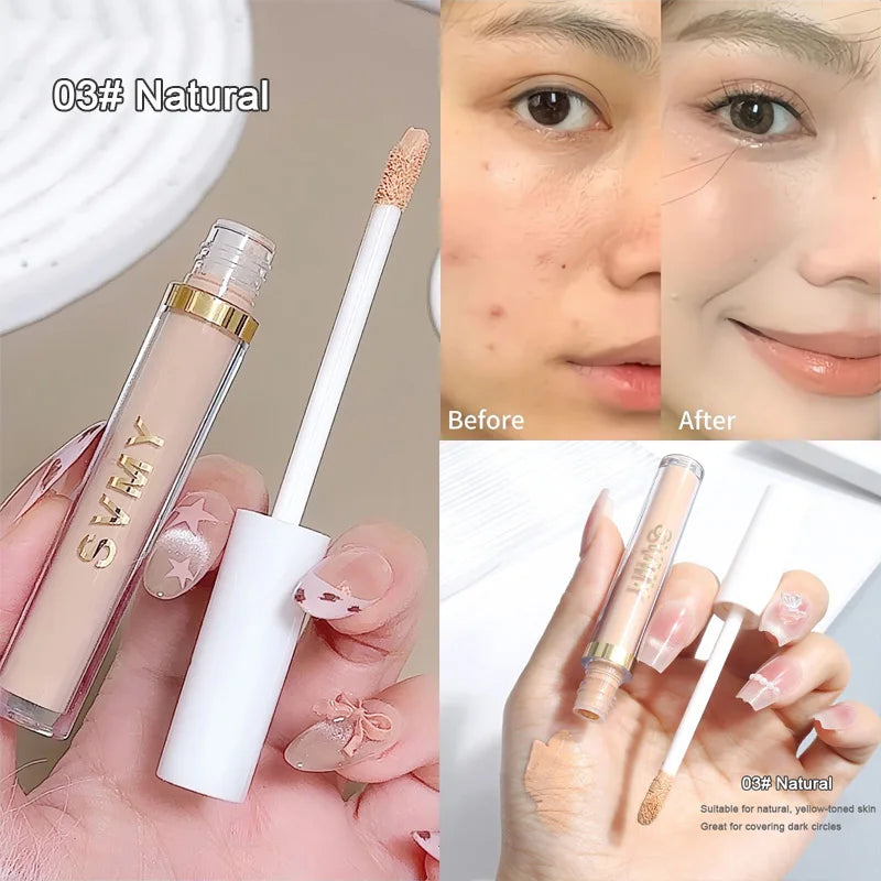 4 Colors Silky Concealer Foundation Cream Cover Acne Marks Spots Dark Eye Circles Face Brightening Skin Whitening Concealer Vue 03 Natural 2g