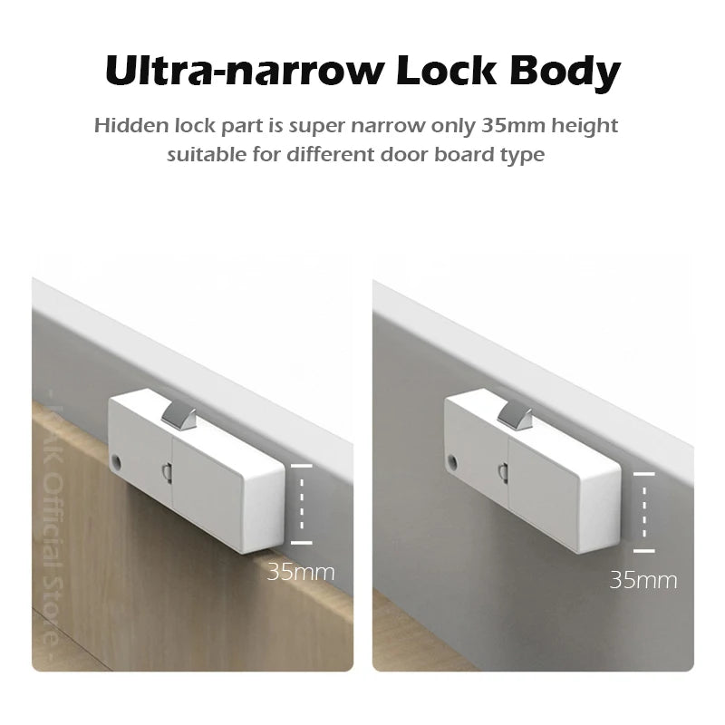 KAK Biometric Fingerprint Lock White Keyless Cabinet Lock Smart Drawer Locks Anti-theft Door Lock Long Standby Time Door Hardwar Vue