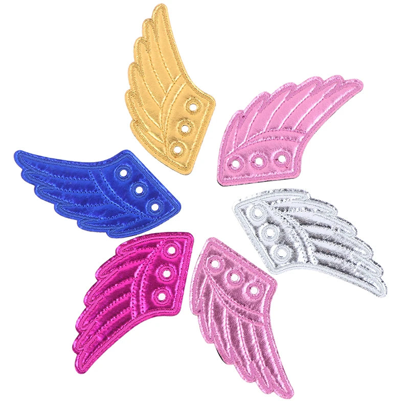 1 Pair Kids Foils Shoes Sneaker Angel Wing Girls Boys Clothing Decor DIY Accessories Vue