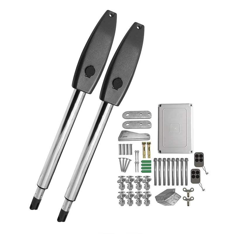 DC24V 400kg per leaf 2 remote controls electric automatic swing gate opener operator linear actuators Vue