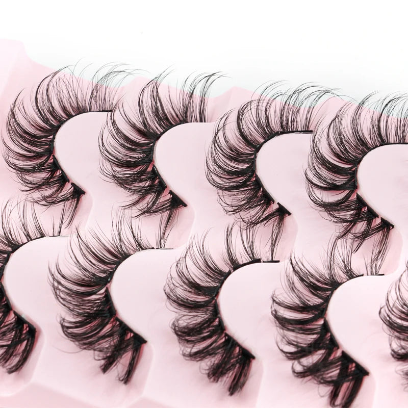 SHIDISHANGPIN 3/5/10Pairs Faux Mink Eyelashes Fluffy Natural False Eyelashes 3D Dramatic Makeup Eyelash Reusable Handmade Lashes Vue