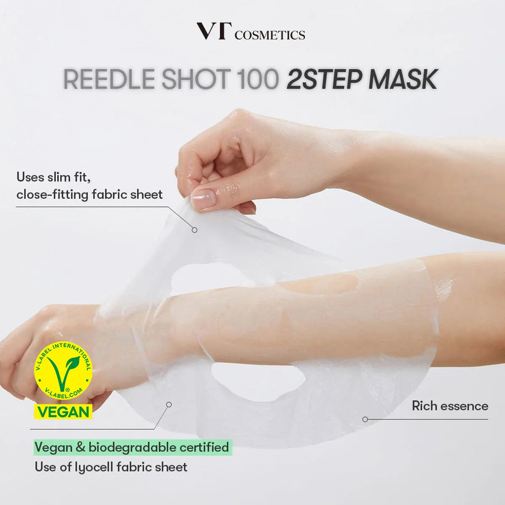 VT Reedle Shot 100 2-Step Mask*5pieces,Intensive Recovery Mask,Glow Mask,Smoothing Care Mask,Korean Skincare,Korean Makeup Vue