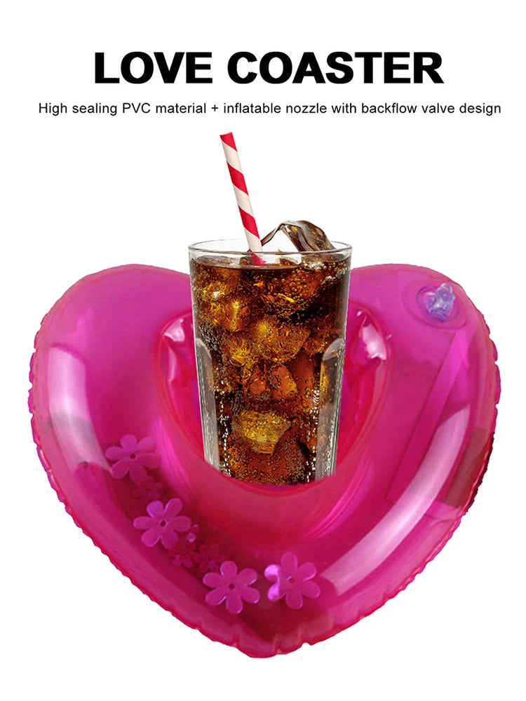 Heart Shaped Floating Cup Holder Multifunction Floating Water Cup Coasters Creative Kids Bath Shower Pool Party Supplies Vue