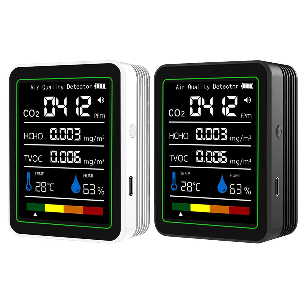 5-in-1 Air Quality Monitor – CO2, TVOC, Formaldehyde, Temp & Humidity Air Quality Monitor Vue