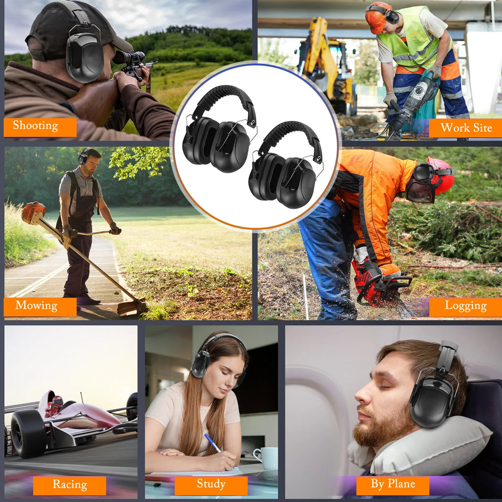 New Anti-Noise Adjustable Head Earmuffs SNR-34dB Ear Protector Ear Muff For Work Study Shooting Woodwork Hearing Protection Vue
