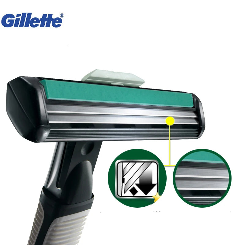 Gillette Vector Shaving Blades for Men Manual Safety Beard Shaver Hair Removal Double Layer Head Razor Blade Cassettes 8-24PCS Vue