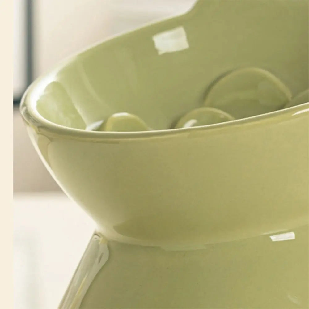 Ceramic Cat Slow Food Bowl Cute Slanted Mouth Dog Feeding Basin Creative Large Capacity Pet High Foot Bowl Kitten Puppy Vue