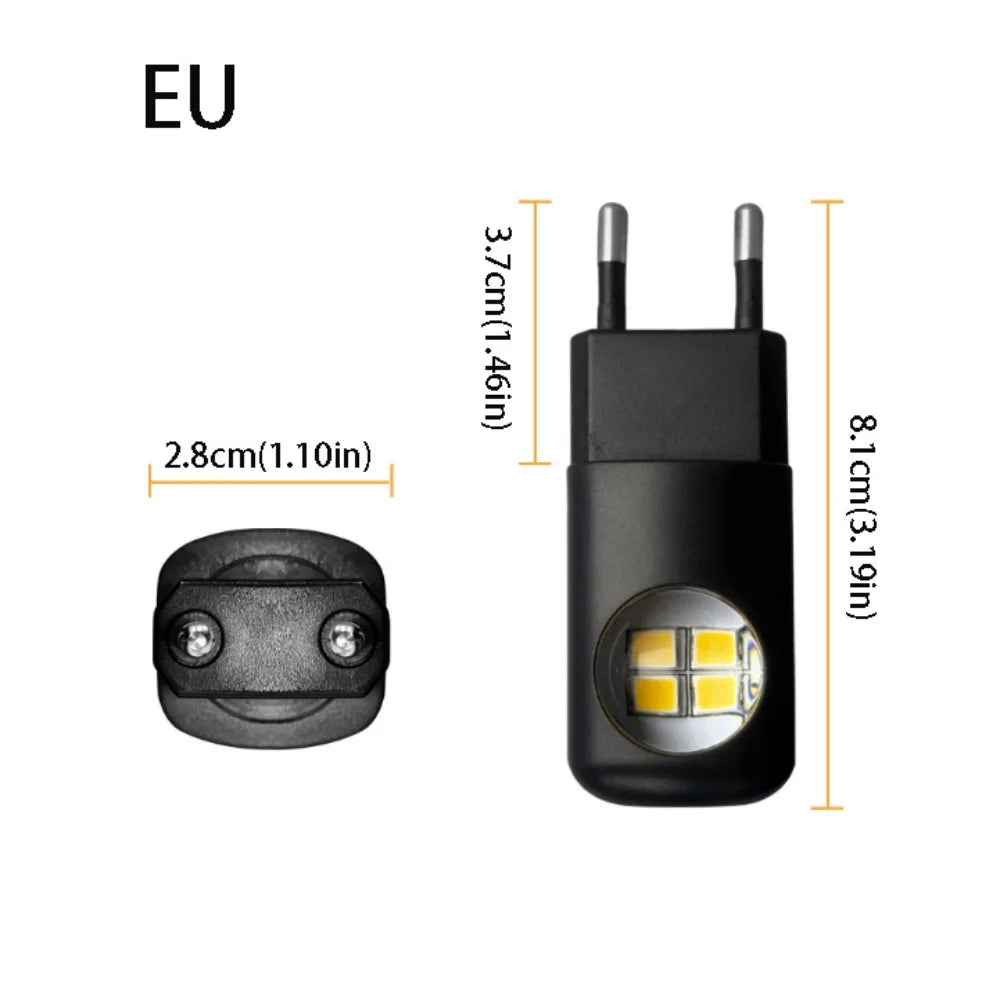 Plug In Design LED Light Plug Dusk To Dawn Auto Sensor Wall Night Lamp Wall Mount LED Technology Night Light Plug Living Room Vue White US white shell